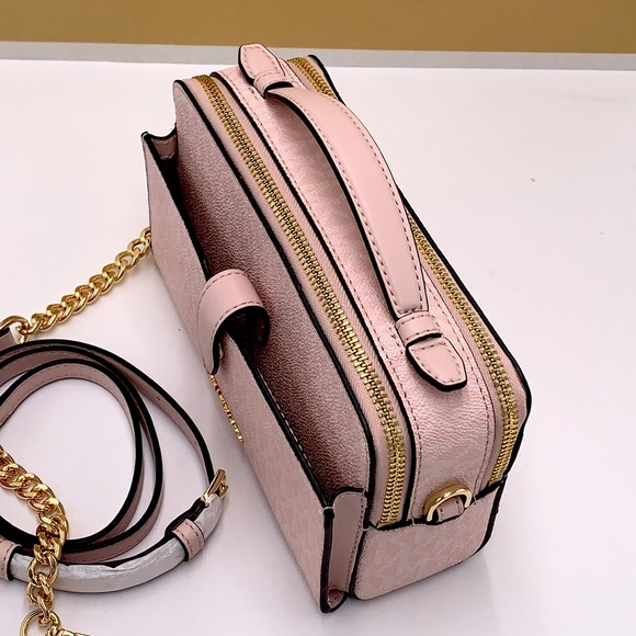 MICHAEL KORS JET SET ITEM MEDIUM DOUBLE ZIP PHONE XBODY LIGHT POWDER BLUSH MULTI - Picture 3 of 16